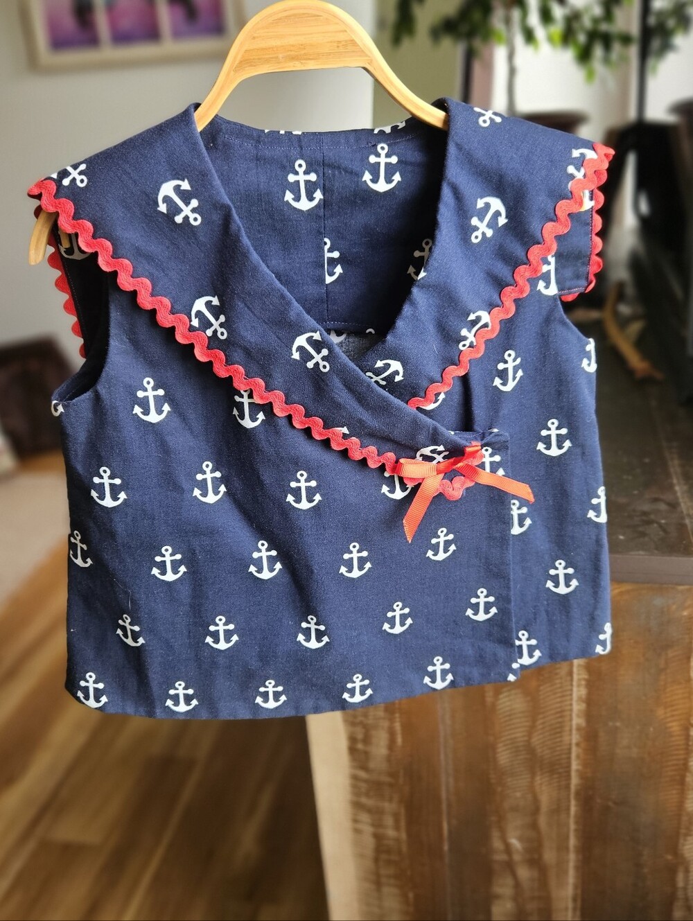 Handmade Girl's Sailor 4th Of July Top